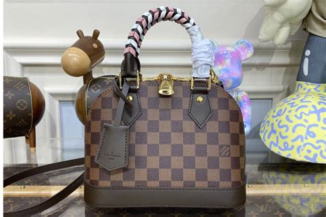 louis vuitton alma bb damier ebene fake|lv bag with braided handle.